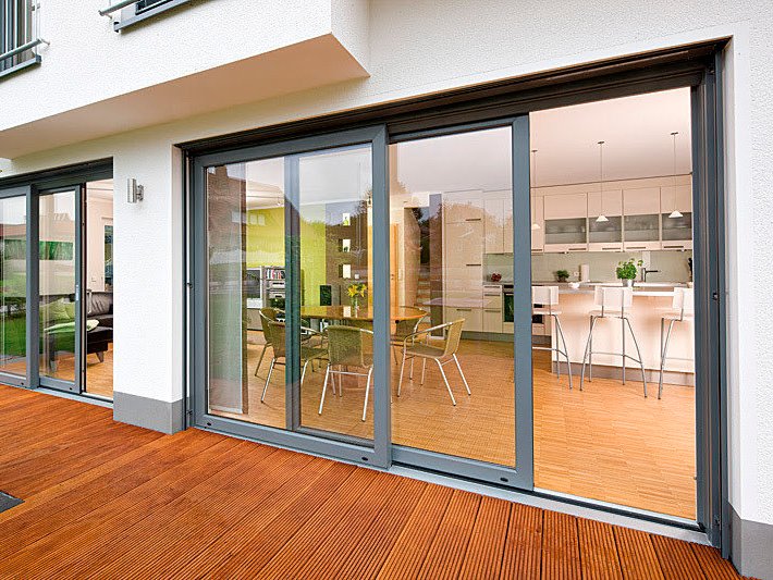 PVC lift-and-slide door with high thermal insulation